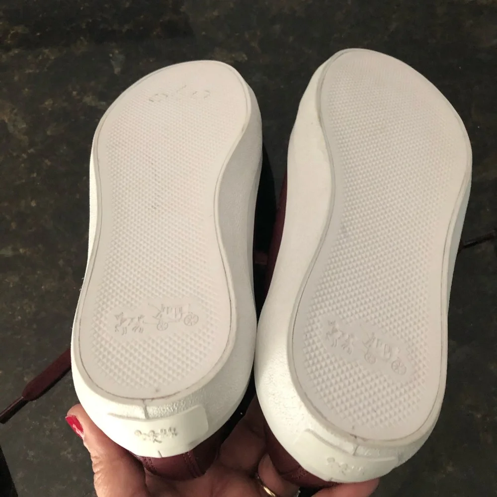 Coach Leather Sneakers with Zippers Burgundy NWT - Picture 5 of 6